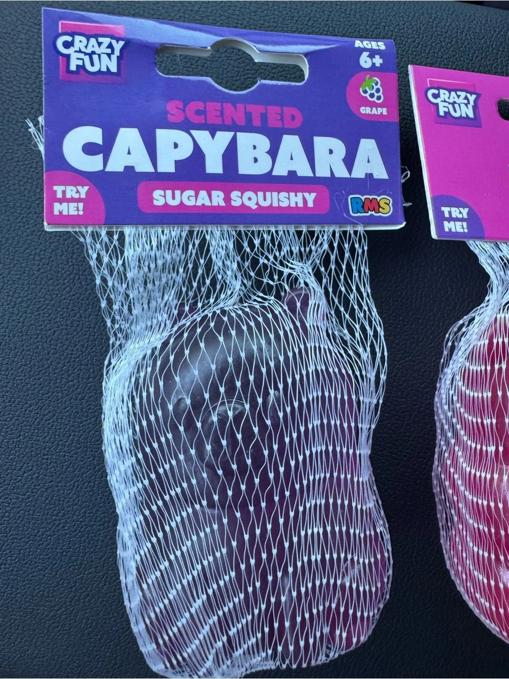 Crazy Fun Scented Capybara & Bear Sugar Squishy Duo - Pink & Red